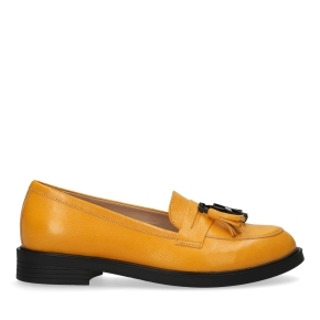 Żółte skórzane mokasyny 6146 Bioeco by Arka
