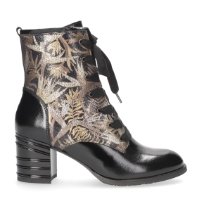 Black patent ankle boots