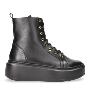 Black leather ankle boots